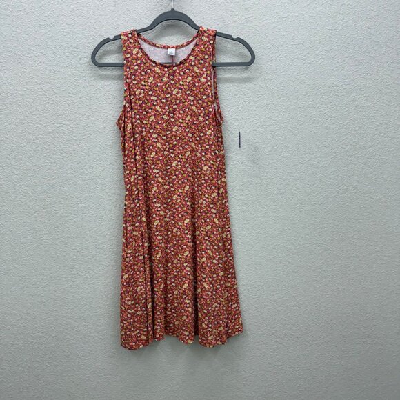 Old Navy Coral Floral Sleeveless Knit Swing Tank Dress Womens size Small NEW - Picture 1 of 8
